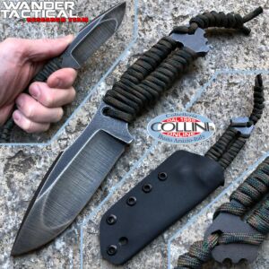 Wander Tactical - Raptor Compound Raw Finish - woodland Paracord - messer