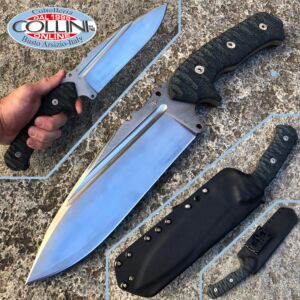 Wander Tactical - Smilodon Satin SanMai CoS & Black Green Micarta - kundenspezifische Messer