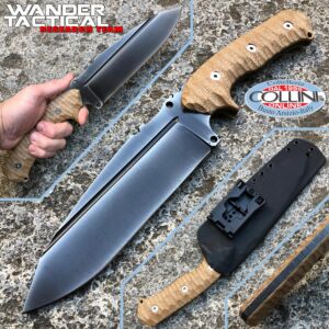 Wander Tactical - Smilodon Iron Washed and Black Micarta - messer