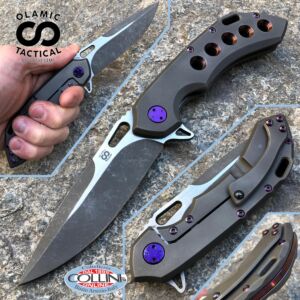 Olamic Cutlery - Wayfarer 247 - Dark Blast- 5 Holes Purple - Handwerksmesser