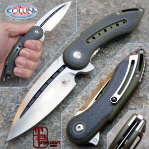 Begg Knives - Mini Glimpse Companion OD Green Carbon Fiber Inlays - Steelcraft - Messer