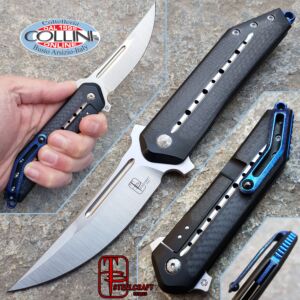 Begg Knives - Kwaiken Frame Lock Carbon Fiber Inlays Blue Anodization - Steelcraft - Messer
