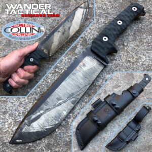 Wander Tactical - Dimorphodon knife - Raw Finish Camo & Black Micarta - Bastelmesser 