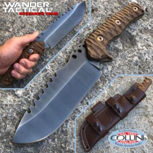 Wander Tactical - Uro Saw - Iron Washed und Brown Micarta - benutzerdefiniertes Messer