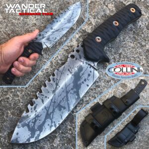 Wander Tactical - Uro Saw knife - Black Blood and Black Micarta - benutzerdefiniertes Messer