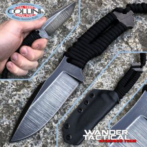 Wander Tactical - Raptor Raw Finish Messer - OD grünes Paracord - Bastelmesser
