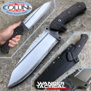 Wander Tactical - Smilodon Satin SanMai CoS & Black Green Micarta - kundenspezifische Messer