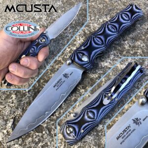 Mcusta - Minagi Shinra Maxima Messer - SPG2 Pulverstahl - Blau Micarta - MC-0201G - Messer