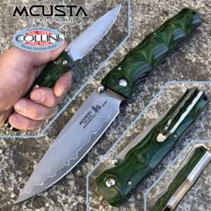Mcusta - Shinari Shinra Maxima Messer - SPG2 Pulverstahl - Grünes Pakka Holz - MC-0203G - Messer