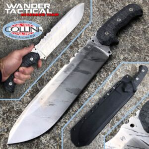 Wander Tactical - Godfather knife Tiger - Icebrush & Black Micarta - Custom Messer