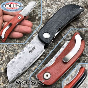 Mcusta - Petit Damascus Messer - VG10 Stahl - Micarta Orange und Schwarz - MC-0211D - Messer