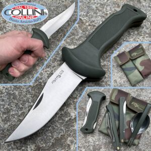 Fox - Forest Outdoor Messer 576 aus grünem Gummi - 9cm - Scheide und Camping Kit - Messer
