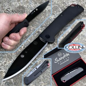 Sandrin knives - Dellatorre SK-1 Slipjoint-Messer - Wolframcarbid-Klinge - DLC-Schwarzbeschichtung - Messer