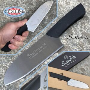 Sandrin knives - Santoku Küchenmesser - Wolfram Hartmetall Klinge - 14 cm - Messer