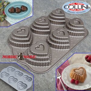 Nordic Ware -  Form für 6 herzförmige Mini-Kuchen  NW90937