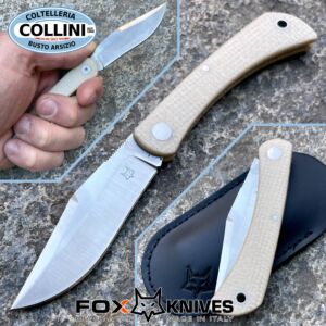 Fox - Libar SlipJoint knife - Natural Micarta - M390 steel - FX-582MI - messer