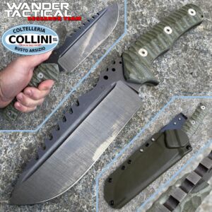 Wander Tactical - Uro Saw - Raw und Grun Micarta - handgefertigtes Messer