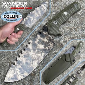 Wander Tactical - Uro Saw - Marble und Green Micarta - handgefertigtes Messer 