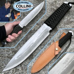 Takeshi Saji - Mikaduki Messer 180 Grün - Braune Scheide - Handgemachtes Messer