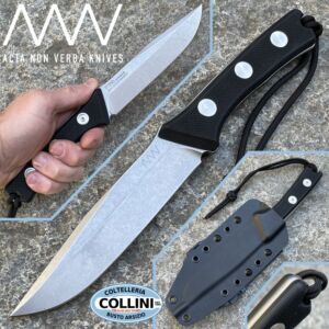 Acta Non Verba - P300 - Stonewashed Sleipner - Schwarz G10 und Kydex - Messer