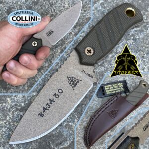 Tops - Baja 3.0 - Small Outdoor Knife - Green Canvas Micarta - Messer