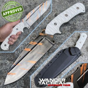 Wander Tactical - Smilodon knife - Copper Brush & White G-10 - PRIVATE COLLECTION - Handwerk Messer