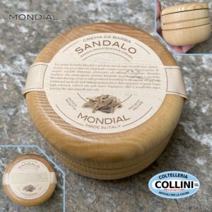 Mondial - Sandelholz-Rasiercreme mit Holzschale 150 ml - Made in Italy - CL150