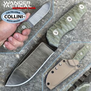 Wander Tactical - Scrambler Knife DT - Raw Finish & Green Micarta - Bastelmesser