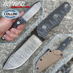 Wander Tactical - Scrambler Knife DT - Raw Finish & Black Micarta - Bastelmesser