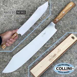 MaglioNero - Isis Line - Scimitar BQ Spartacus 30cm - Olive - Holzkiste - UV5430 - Küchenmesser