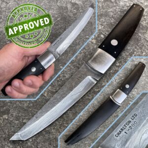Charlton Ltd - Custom Damaskus Bob Lum Style Tanto - handgefertigtes Messer