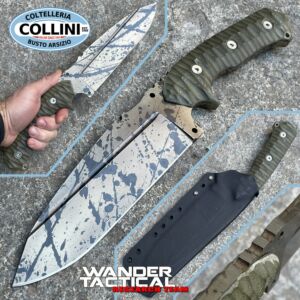 Wander Tactical - Smilodon-Messer Black Blood & Green Micarta - handgefertigtes Messer