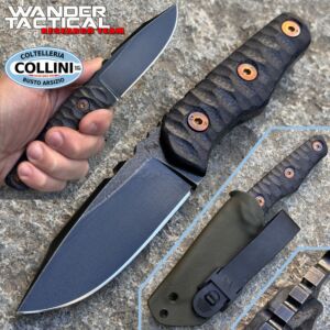 Wander Tactical - Scrambler - Clip Point Schwarz Raw Finish - handgefertigtes Messer