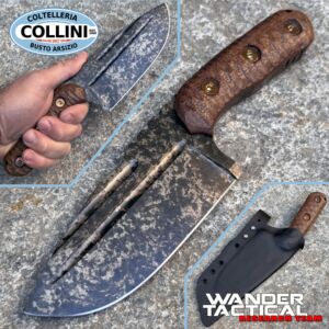 Wander Tactical – Mountain Lion Messer – Marmor-Finish und dunkelbraunes Micarta – Handwerkermesser