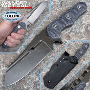 Wander Tactical - Mistral Messer - Rohes Finish mit Schwarzem Micarta - Custom Messer