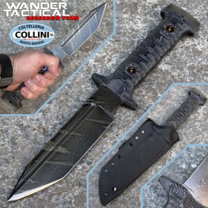 Wander Tactical - Tenebris Pilot Clip Point Messer - Ice Brush & Micarta Black - Benutzerdefiniertes Messer
