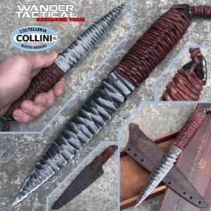 Wander Tactical - One of a Kind FC WT Knife - Primitive D2 & Leder - handgefertigte Messer
