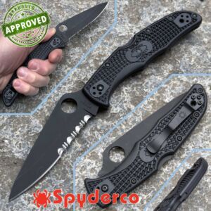 Spyderco - Endura 4 - Halbgezahnte schwarze Klinge - PRIVATSAMMLUNG - C10PSBBK - Messer
