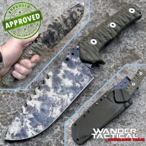 Wander Tactical – Uro Saw Messer – Marmor und grünes Micarta – PRIVATE SAMMLUNG – maßgefertigt
