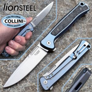 Lionsteel - Skinny Titanium - Blau & Stonewashed MagnaCut - SK01 BL - Messer