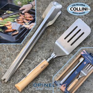 Opinel - Barbecue Set - Messer N°12 B, Spatel und Zange XL - Kuchenmesser