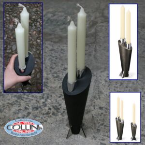 Giannini - Kerzenständer aus Holz und Stahl 2 Plätze