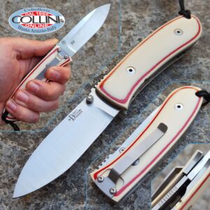 Bob Dozier - DH-SK - Westinghouse White Paper Micarta mit roten Linien - handgefertigtes Messer