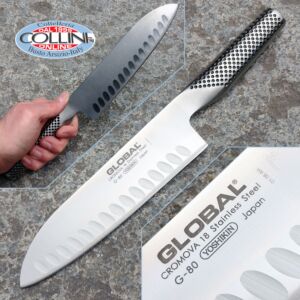 Global knives - G80 - Santoku Geriffeltes Messer - 18cm - Küchenmesser (ex g48)