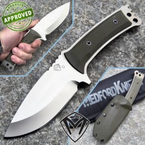 Medford Knife and Tools - NAV-H Fixed - Perlgestrahltes D2 & Grunes G10 - PRIVATSAMMLUNG - Messer