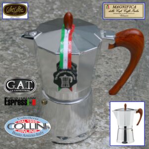 G.A.T. - Aluminium Kaffeekanne - Moka Magnifica - 6 tz - auch für Induktion