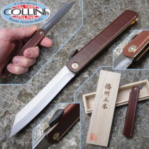 Higonokami - Sadakoma Higo coltello tradizionale giapponese - cuoio marrone 018209 - coltello