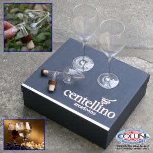 Centellino - Dekanter für Rot- und Weißweine ml.100 Mit 2 CRW-Gläsern 