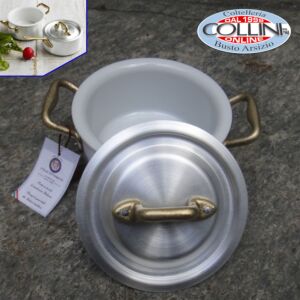 Made in Italy - Aluminiumkasserolle mit 2 Griffen, Keramikschale und Aluminiumdeckel cm. 12 - LE PICCOLE LE PICCOLE