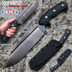 Wander Tactical - Smilodon Iron Washed and Black Micarta - messer